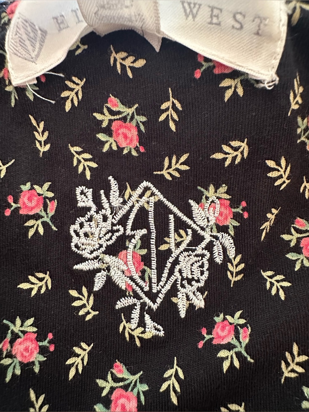 EILEEN WEST 3X Nightgown Black Floral 100% Cotton Long Sleeve Dreamtime Jersey - Picture 7 of 11
